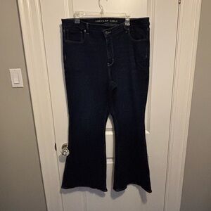 American Eagle Dark Blue Flare Jeans - Sz. 18